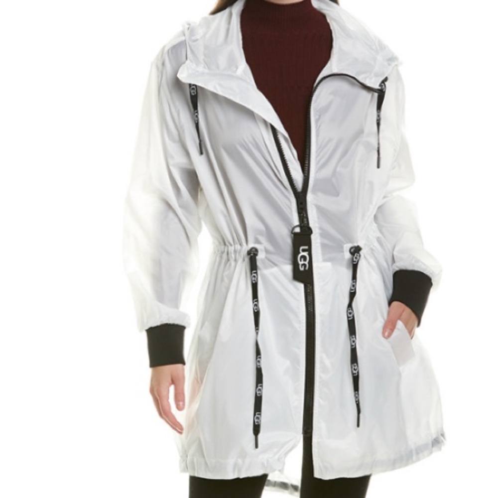 Ugg White Brittany Ripstop Hooded Anorak